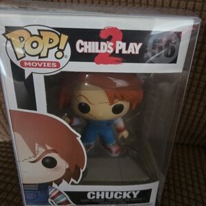 Funko Pop! Movies Chucky Figure with Orange Hair and Blue Outfit